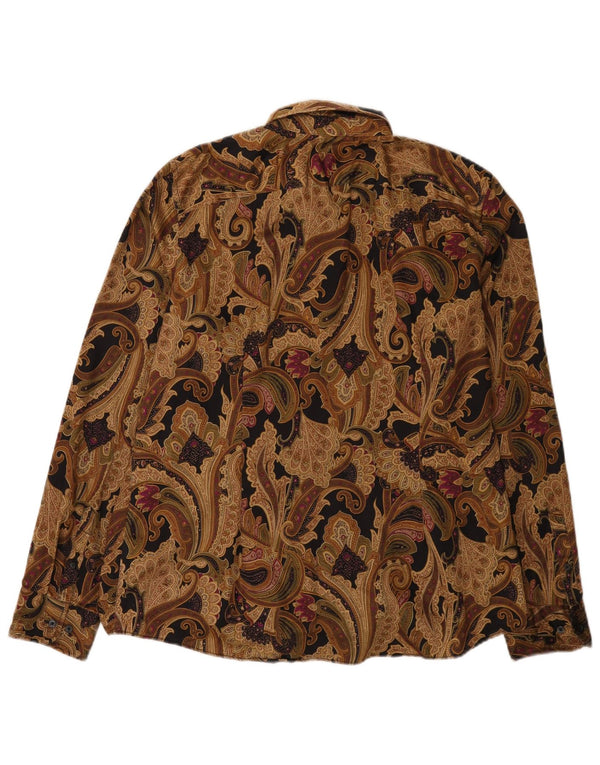 Chaps Chemise Femme UK 18 XL Marron Paisley Coton