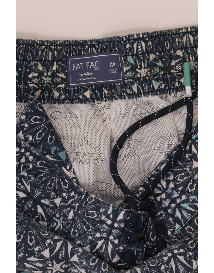 Fat Face Mens Swimming Shorts Medium Navy Blue Geometric Cotton