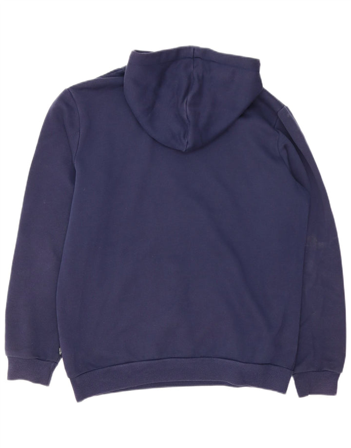 PUMA Mens Hoodie Jumper Medium Navy Blue Cotton