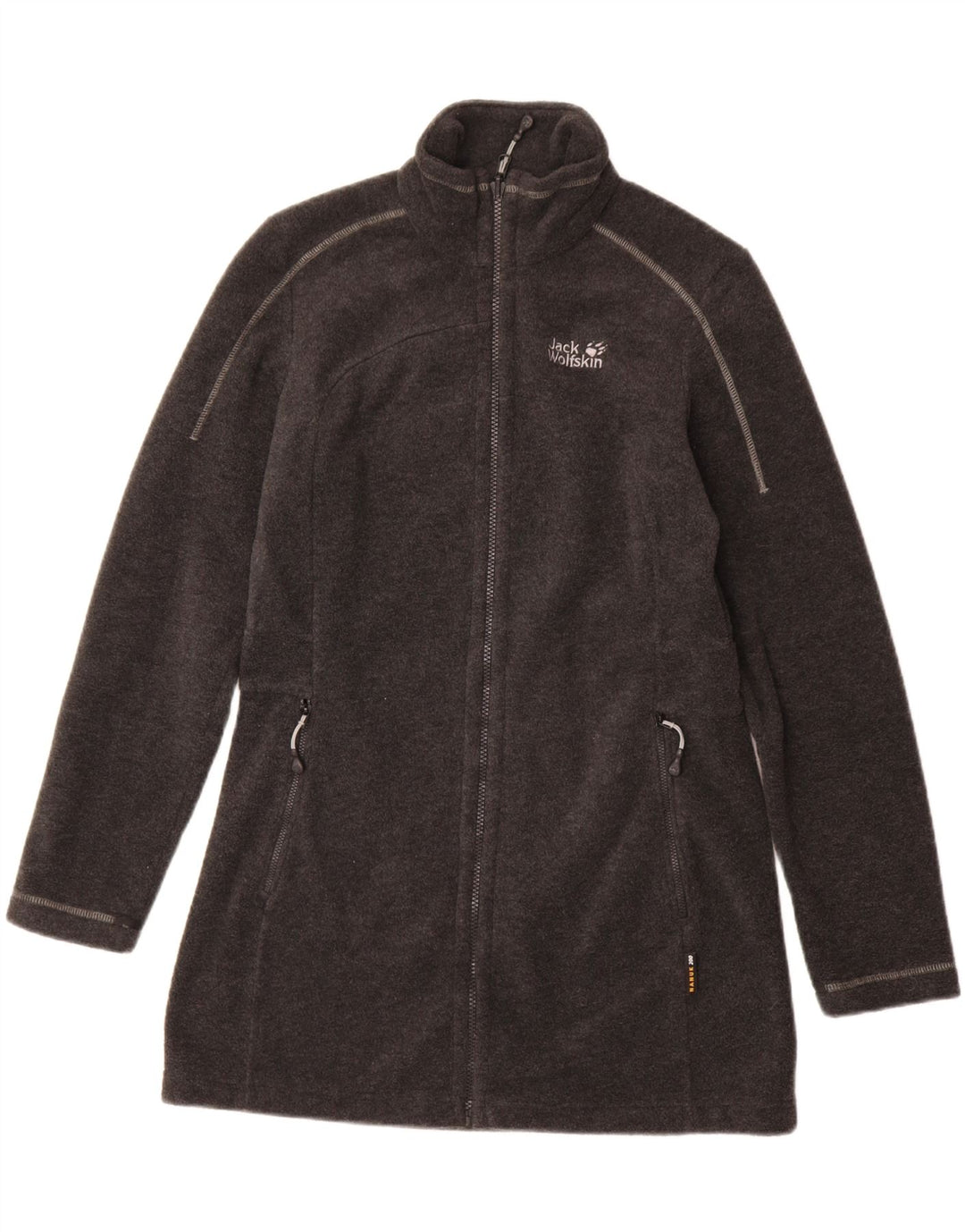JACK WOLFSKIN Womens Fleece Overcoat UK 10 Small Grey Polyester
