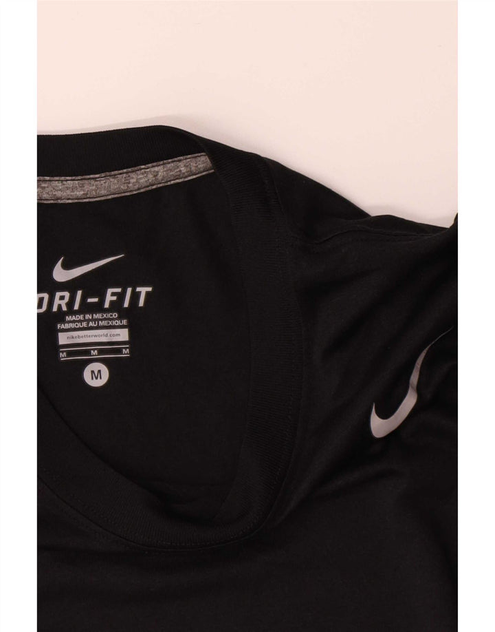 Nike Mens Dri Fit T-Shirt Top Medium Black Polyester