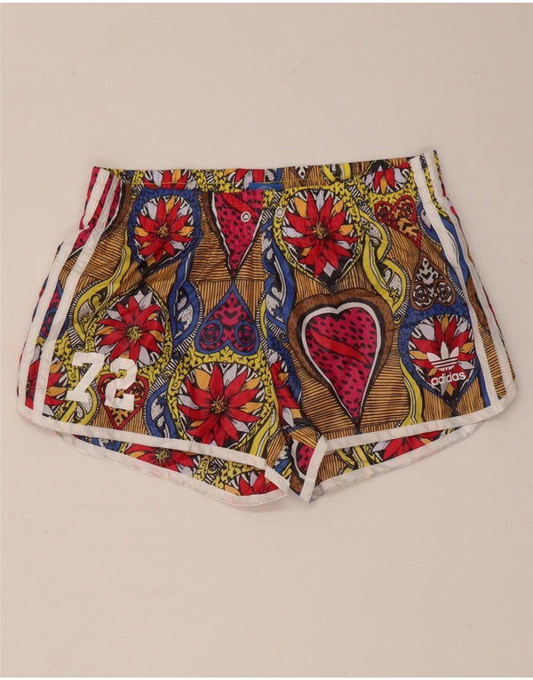 Adidas Womens Farm Rio Sport Shorts UK 8 Small Multicolored Floral
