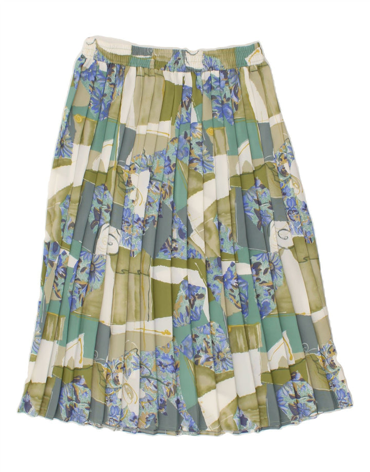 VINTAGE Womens Pleated Skirt W30 Medium Multicoloured Floral Polyester Vintage Vintage and Second-Hand Vintage from Messina Hembry 