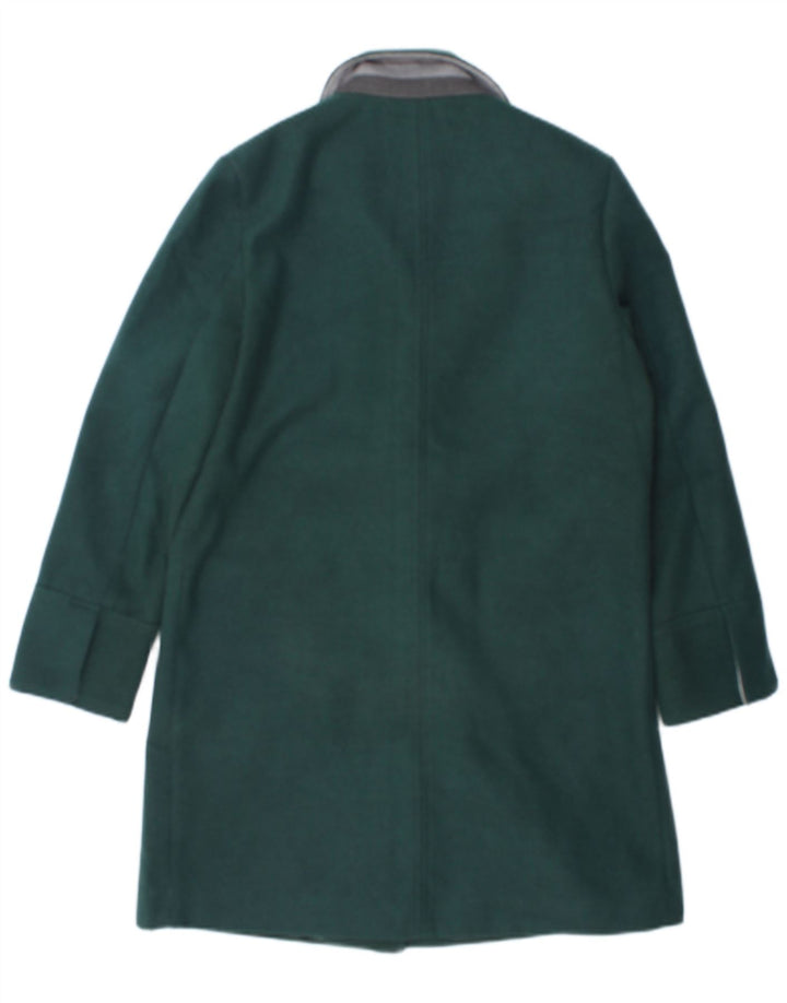 Topshop Womens Overcoat UK 8 Small Green Polyester