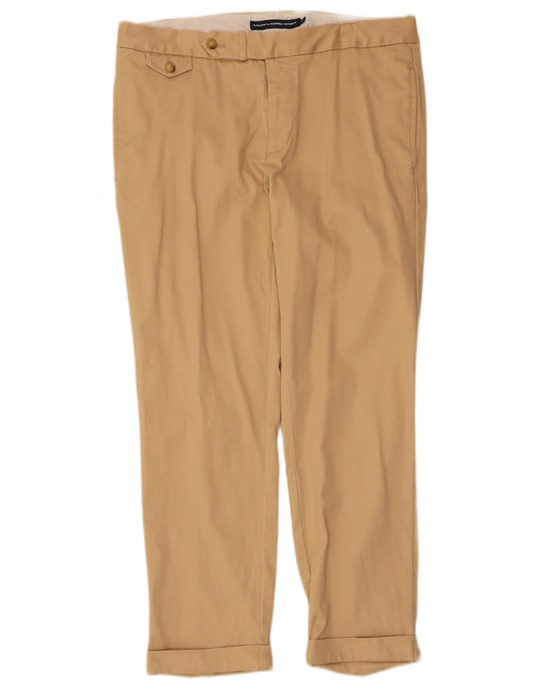 Slim-Anzughose für Damen von Ralph Lauren, US 10, Größe L, W34, L27, Beige, Baumwolle