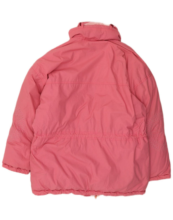 Diadora Womens Graphic Oversized Padded Jacket UK 10 Small Pink Polyester