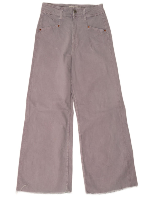 Zara Jeans De Pierna Ancha De Cintura Alta Para Mujer EU 36 XS W26 L28 Púrpura