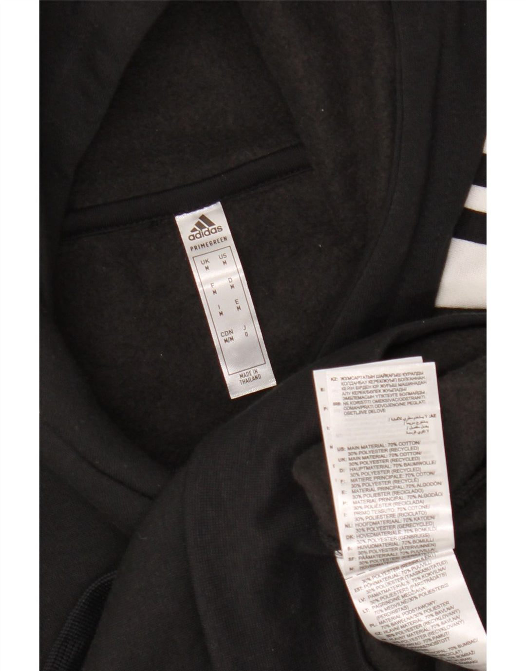 Adidas Mens Hoodie Jumper Medium Black Cotton
