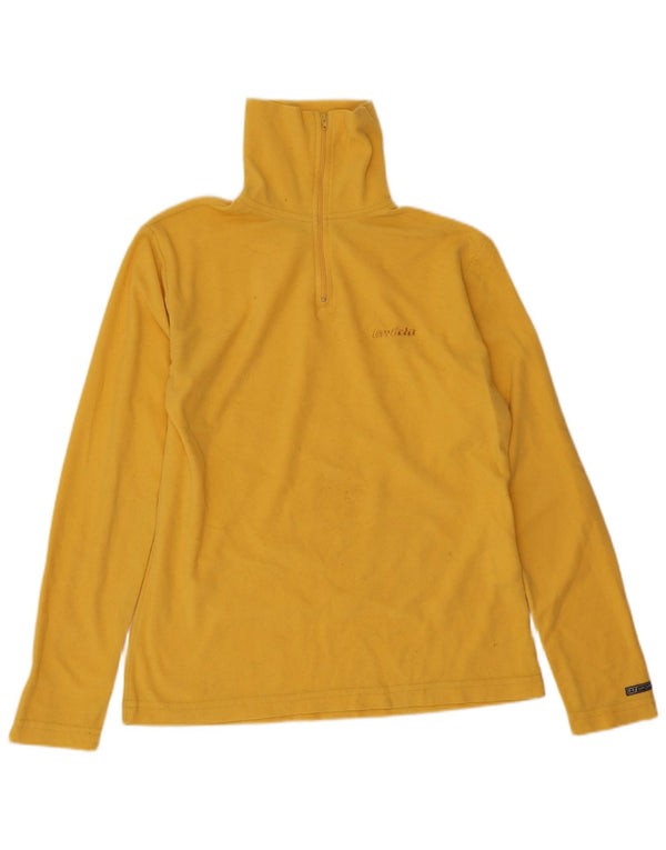Invicta Womens Zip Neck Fleece Jumper UK 12 Medium Yellow Polyester