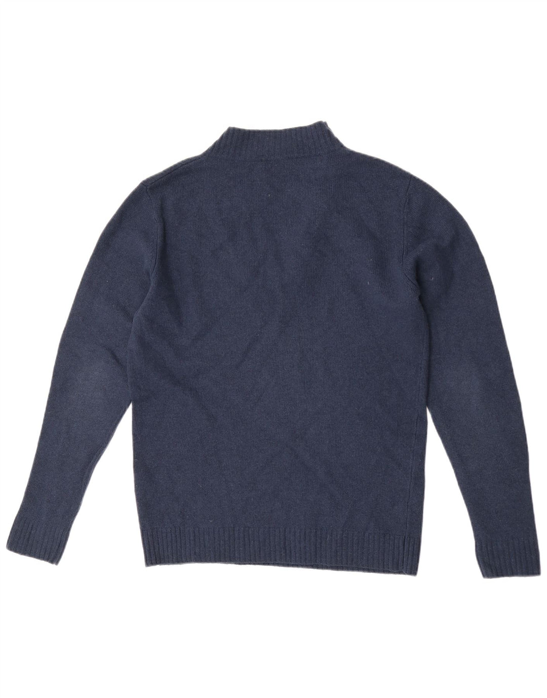 Cos Mens Button Neck Jumper Sweater Medium Navy Blue Wool