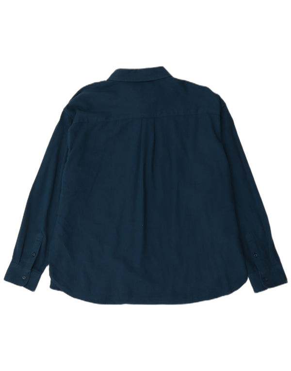 Crew Clothing Chemise coupe décontractée pour femme UK 16 Large Bleu Coton