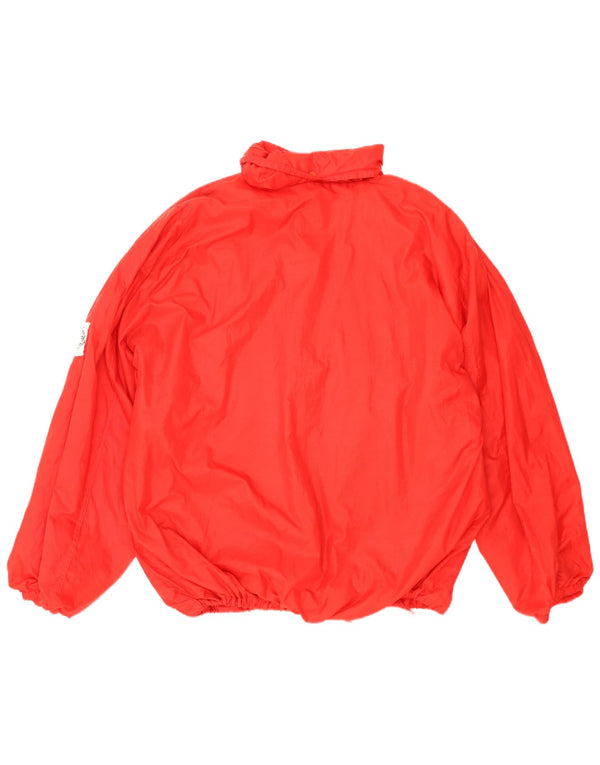 vintage Mens Graphic Loose Fit Rain Jacket UK 42 XL Nylon Rouge