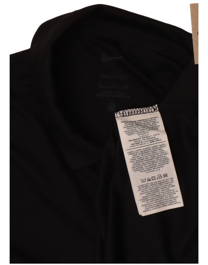 Nike Womens Dri Fit Long Sleeve Polo shirt Small Black Polyester