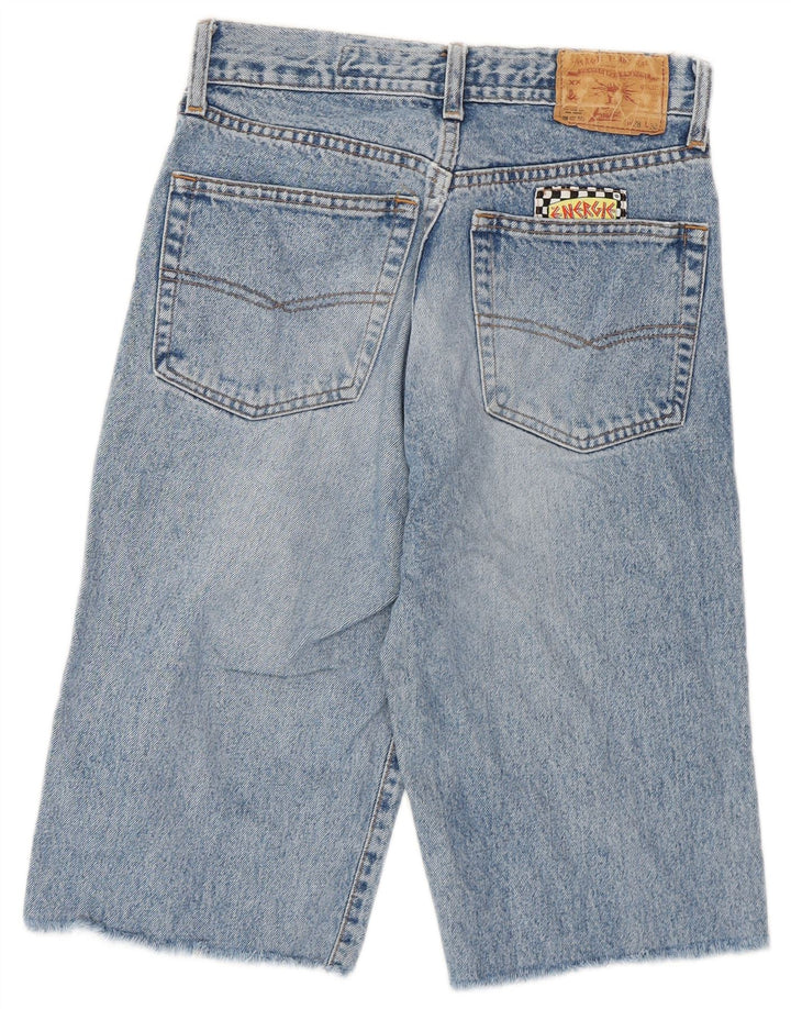 Energie Womens Graffiti Graphic Bermuda Denim Shorts W28 Medium Blue