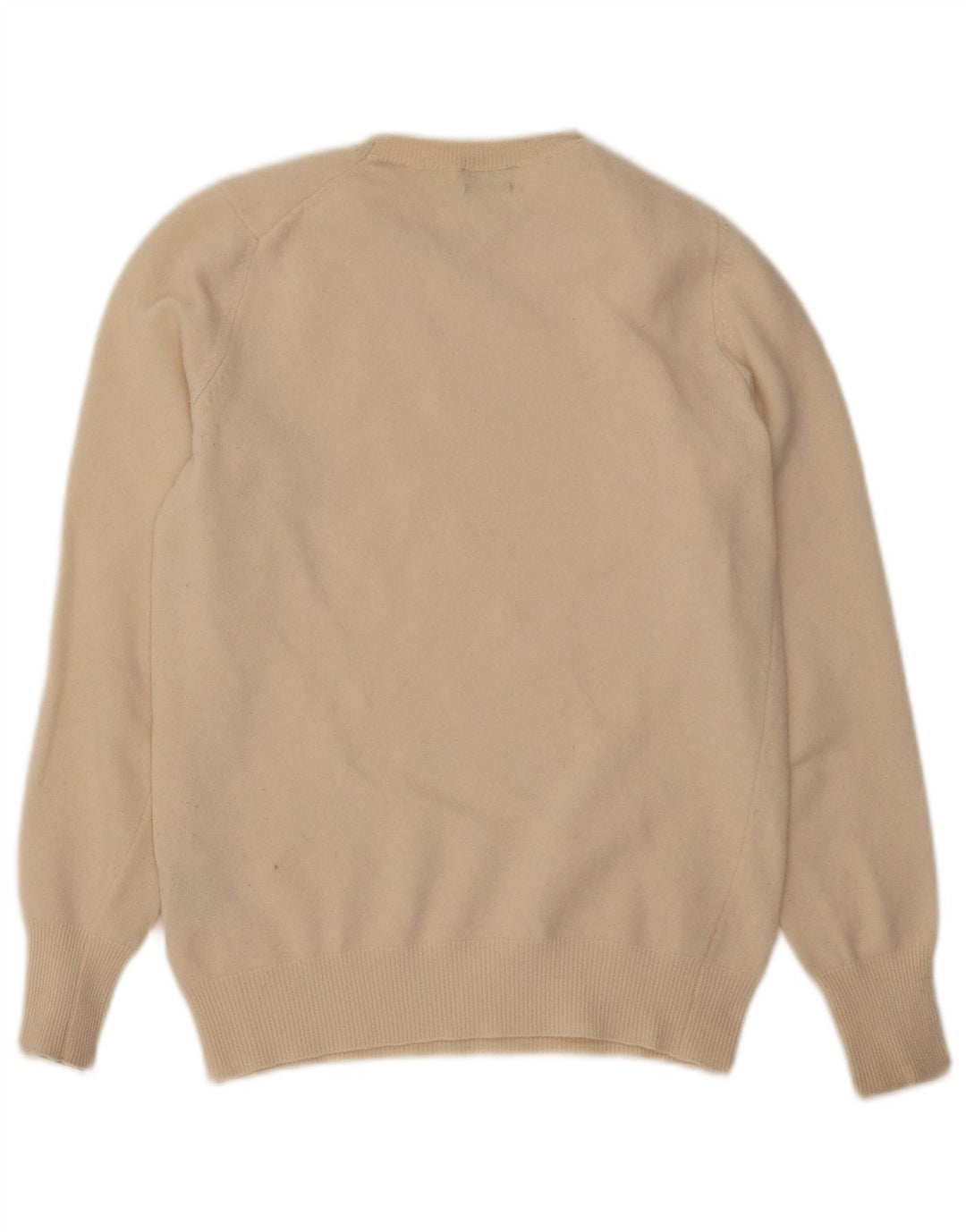 BENETTON Womens Crew Neck Jumper Sweater UK 12 Medium Beige Wool