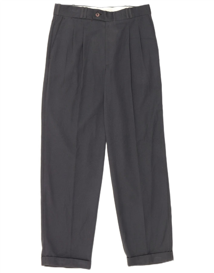 Farah Mens Pegged Suit Trousers W30 L28 Navy Blue Polyester