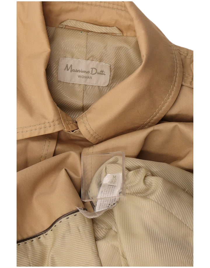 Massimo Dutti Womens Trench Coat UK 12 Medium Beige Viscose
