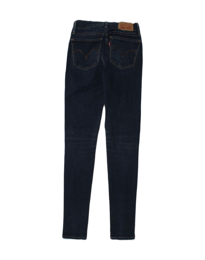 LEVI'S Womens 710 Super Skinny Jeans W24 L30 Navy Blue Cotton | Vintage Levi's | Thrift | Second-Hand Levi's | Used Clothing | Messina Hembry 