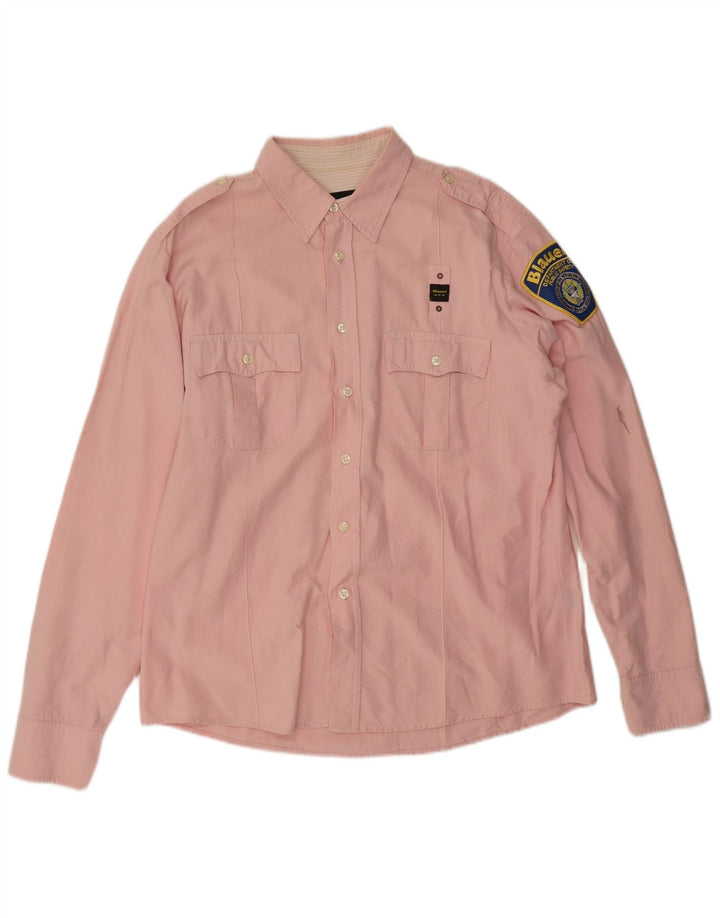 Blauer Herre Militærskjorte 2XL Pink Bomuld