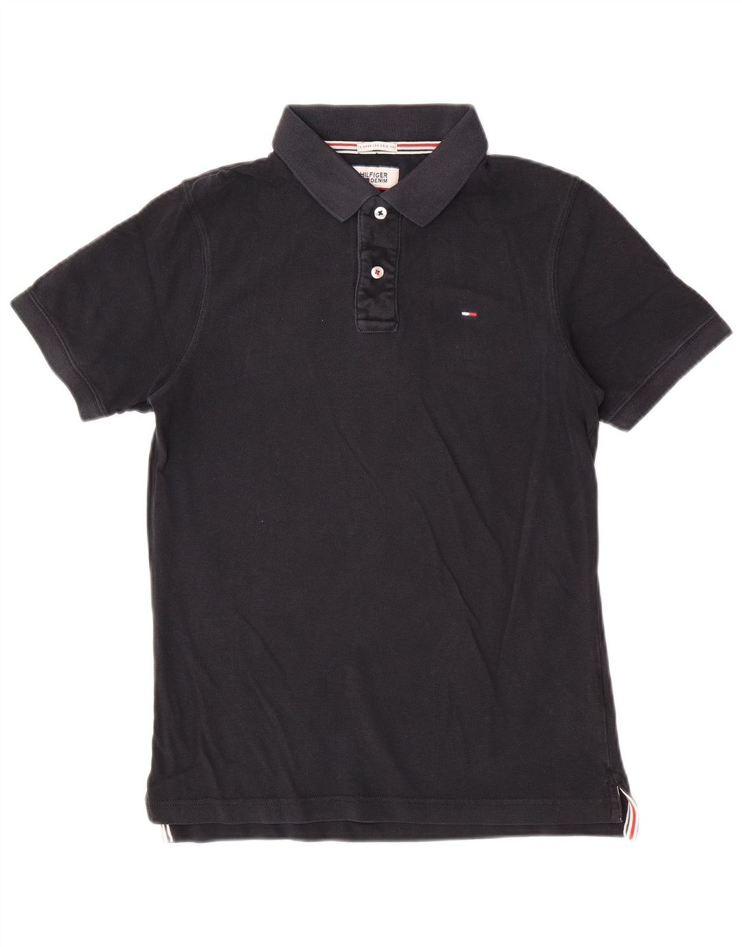 Tommy Hilfiger Mens Polo Shirt Medium Black Cotton