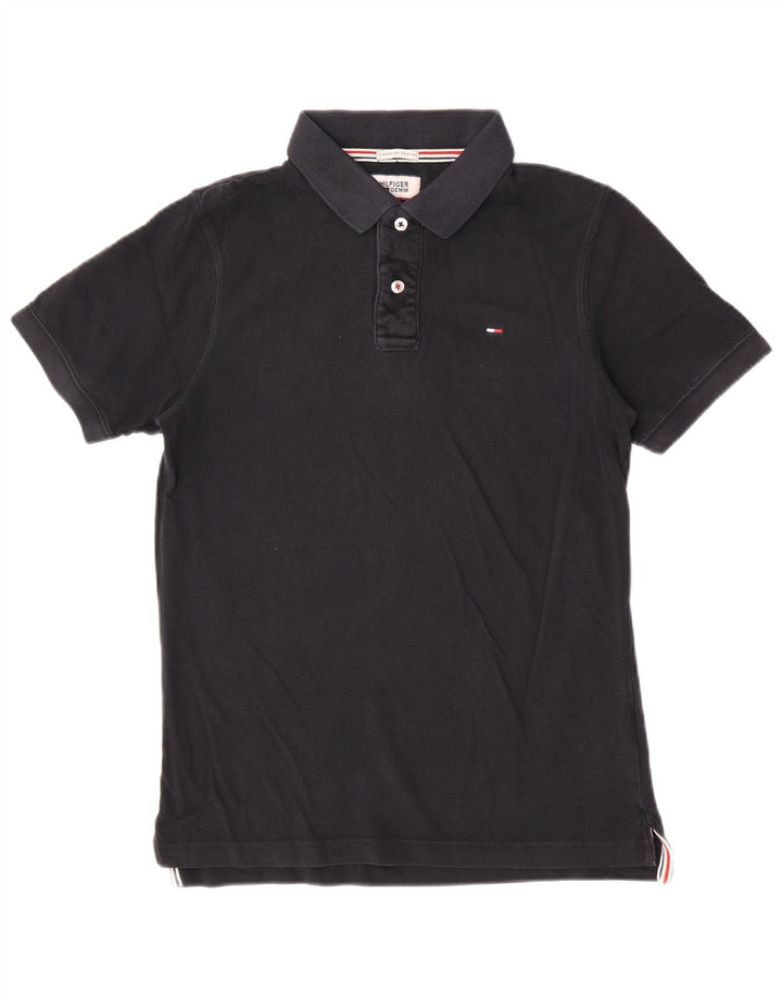 Tommy Hilfiger Mens Polo Shirt Medium Black Cotton