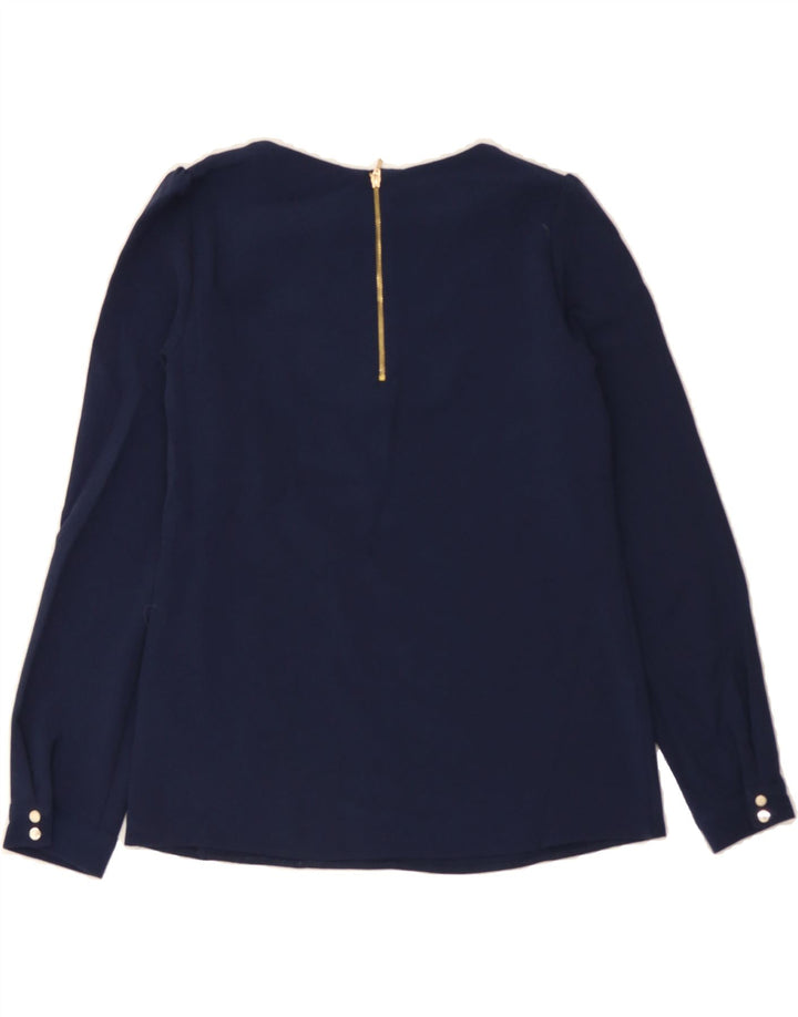 OASIS Womens Top Long Sleeve UK 8 Small  Navy Blue Polyester Vintage Oasis and Second-Hand Oasis from Messina Hembry 