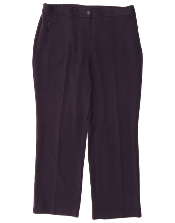 Marks & Spencer Womens Casual Trousers UK 16 Large W34 L28 Navy Blue