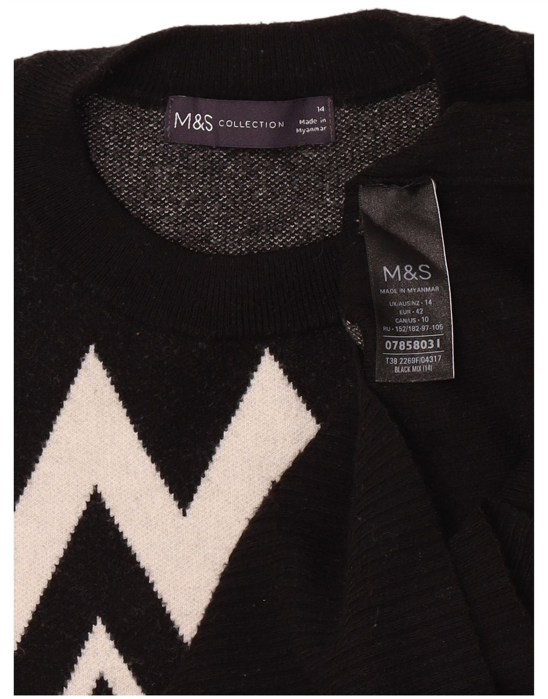 Marks & Spencer Dame sweater med rund hals DK 14 Medium Sort