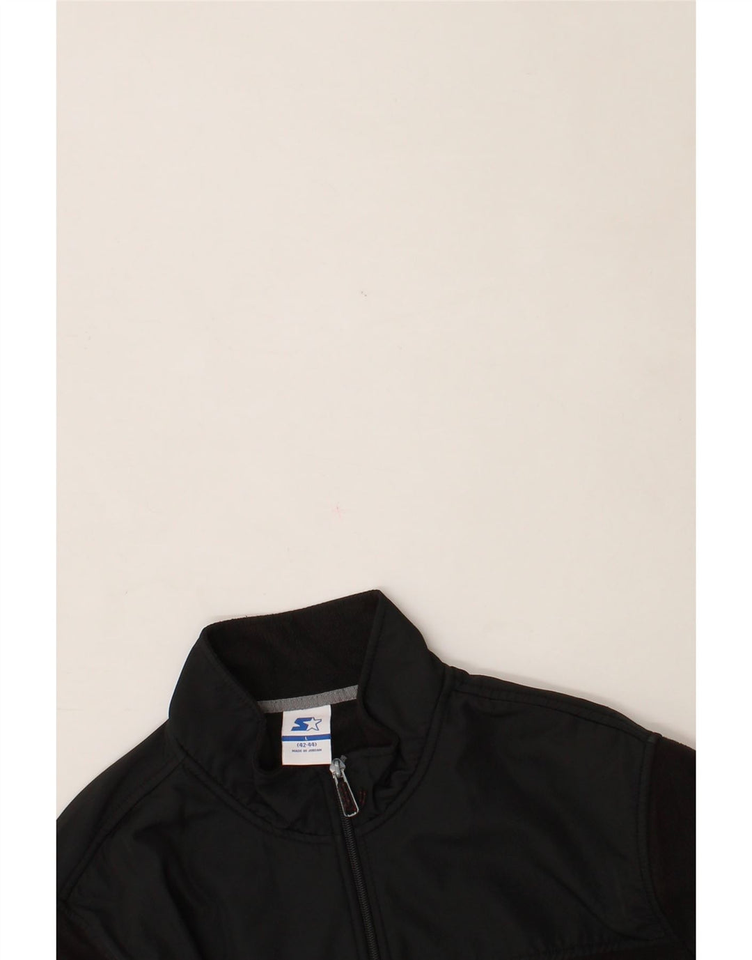 STARTER Mens Fleece Jacket UK 42/44 Large Black Colourblock Polyester Vintage Starter and Second-Hand Starter from Messina Hembry 