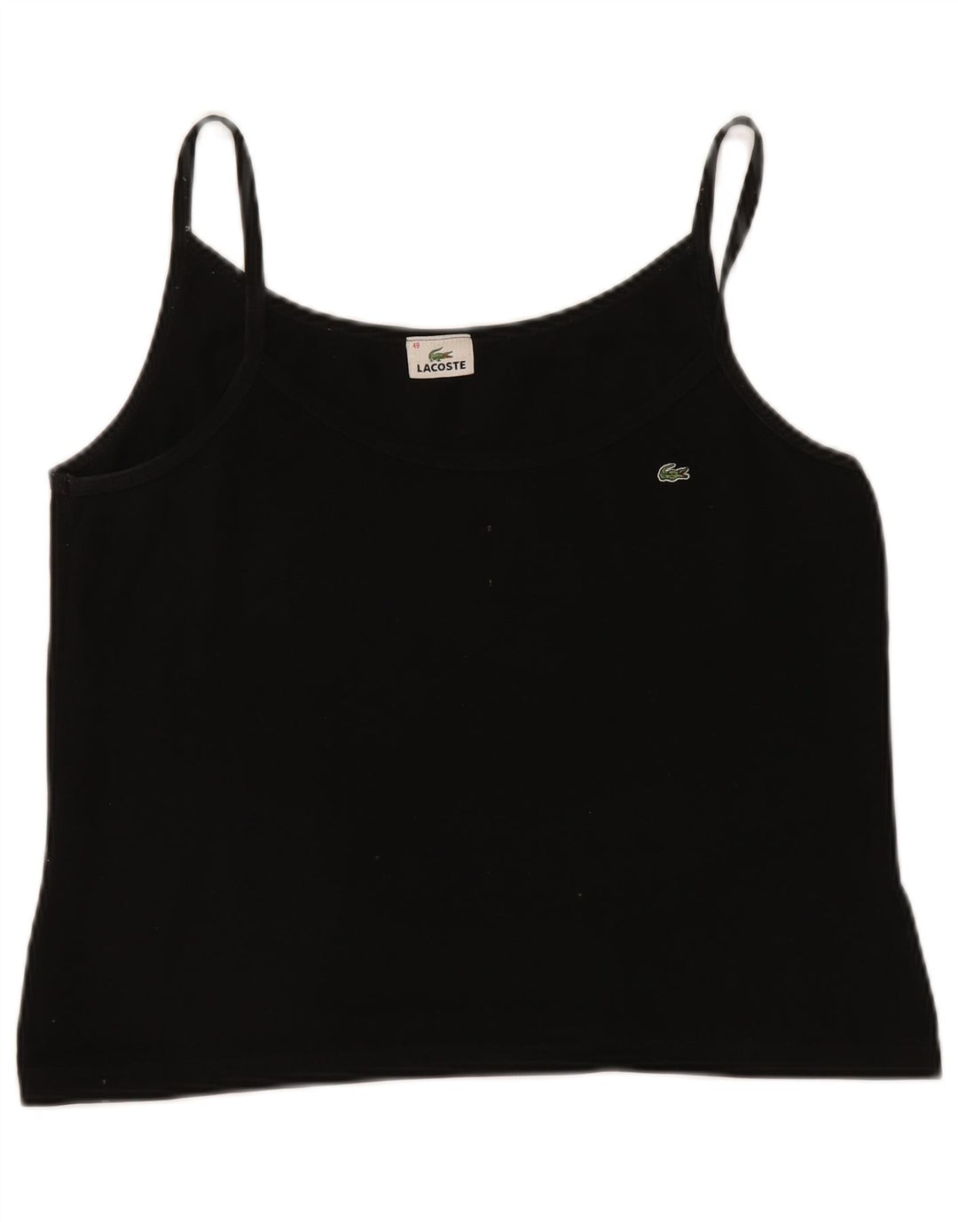 Lacoste Womens Cami Top Size 48 XL Black Cotton