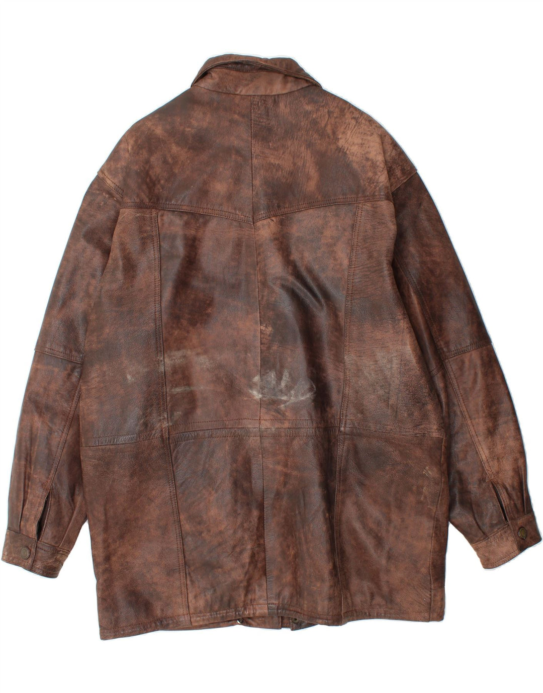 CLASSIC Mens Leather Jacket UK 42 XL Brown Tie Dye Leather Vintage CLASSIC and Second-Hand CLASSIC from Messina Hembry 