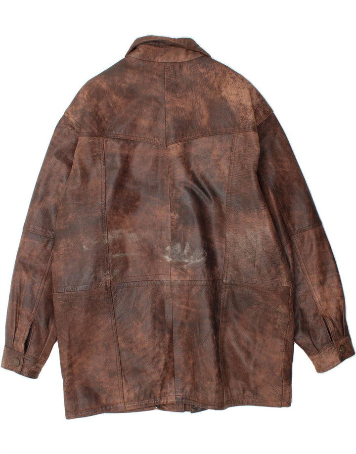 CLASSIC Mens Leather Jacket UK 42 XL Brown Tie Dye Leather Vintage CLASSIC and Second-Hand CLASSIC from Messina Hembry 