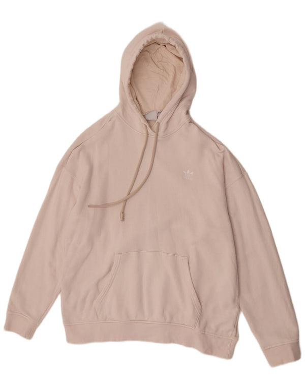 Adidas Pull à capuche surdimensionné pour femme UK 14 Coton beige moyen