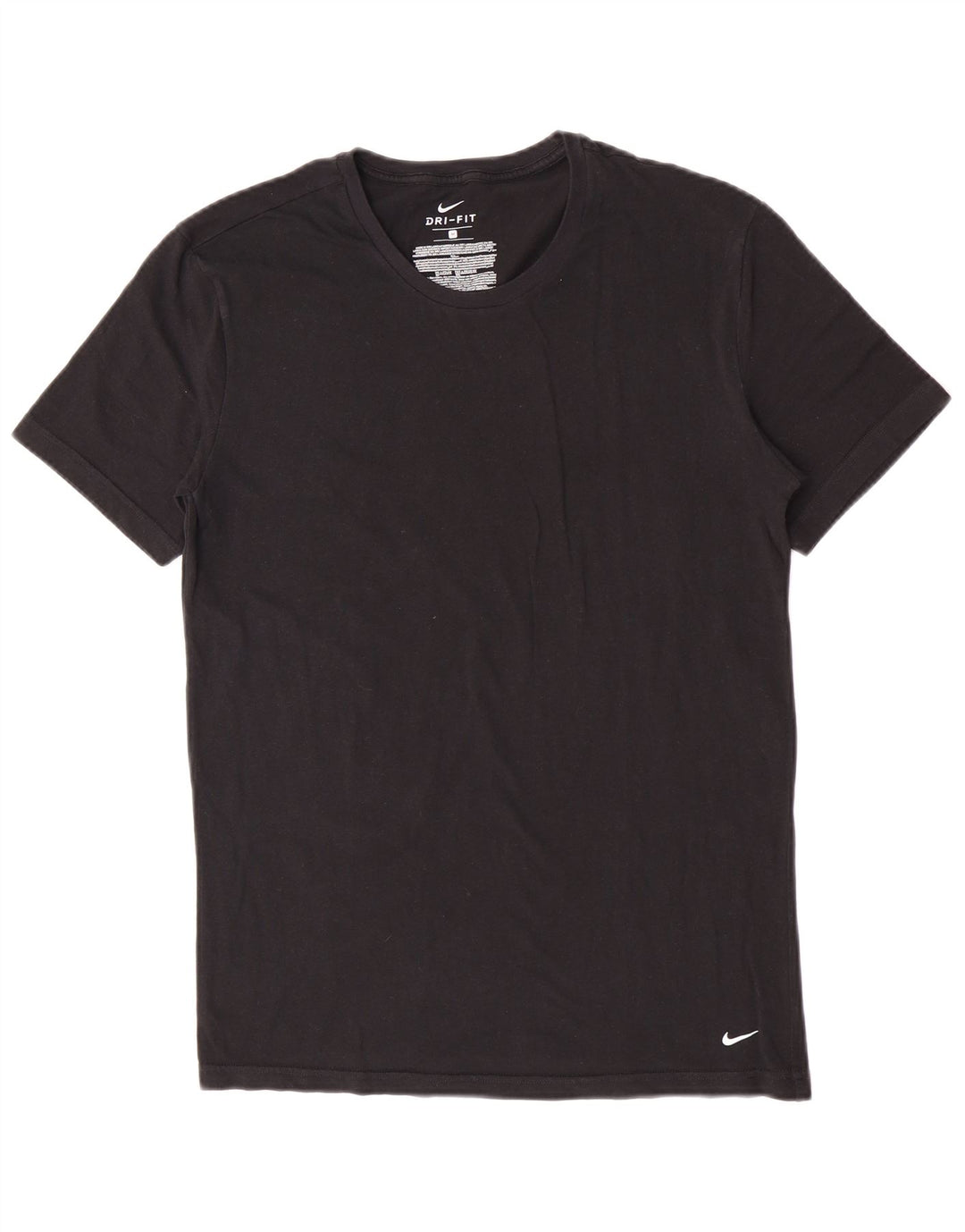 Nike Mens Dri Fit T-Shirt Top Medium Black Cotton