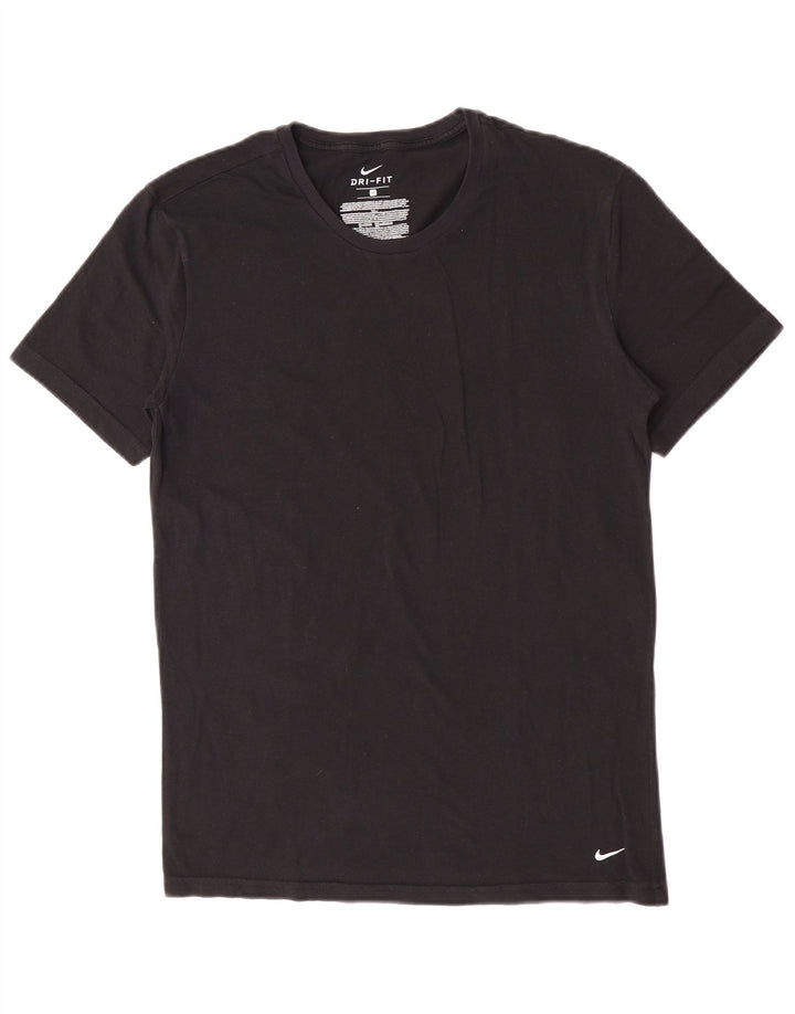Nike Mens Dri Fit T-Shirt Top Medium Black Cotton
