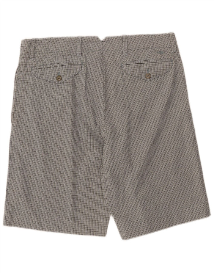 DOCKERS Mens Chino Shorts W34 Large Grey Houndstooth Cotton