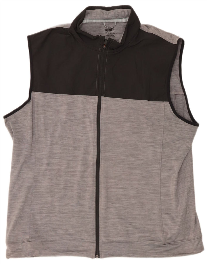 Puma Veste de survêtement sans manches pour homme XL Gris Colorblock Polyester