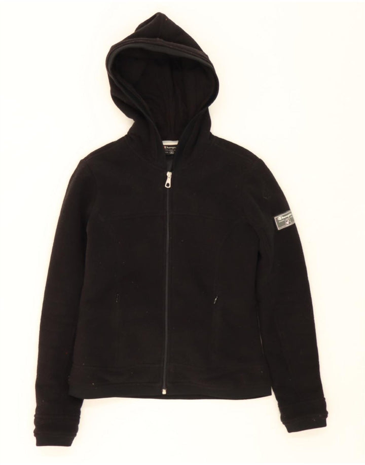 CHAMPION Womens Zip Hoodie Sweater UK 10 Small Black Polyester Vintage Champion and Second-Hand Champion from Messina Hembry 