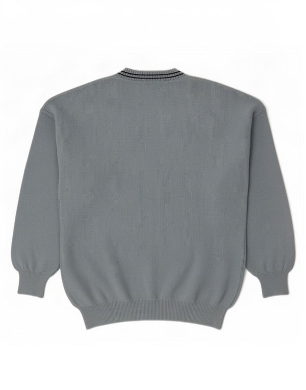 Vintage Mens V-Neck Jumper Sweater Large Blue
