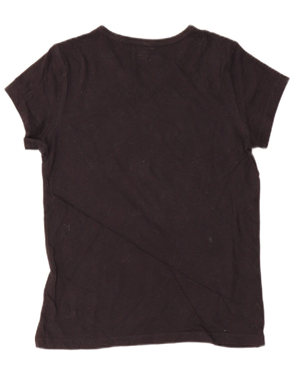 Abercrombie & Fitch Damen T-Shirt Top UK 10 Small Schwarz Baumwolle