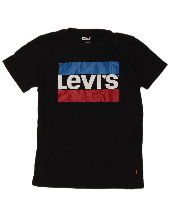 Levi's Boys Graphic T-Shirt Top 10-11 Years Medium Black Cotton