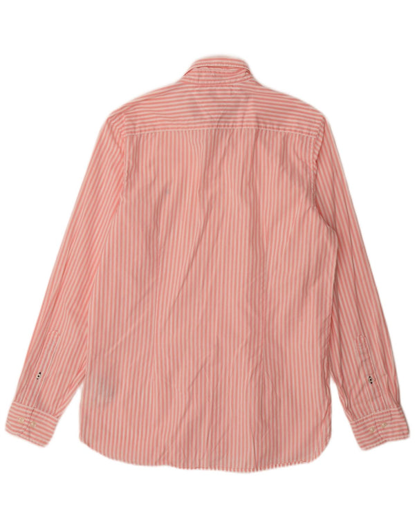 Tommy Hilfiger Mens Shirt Large Pink Pinstripe Cotton