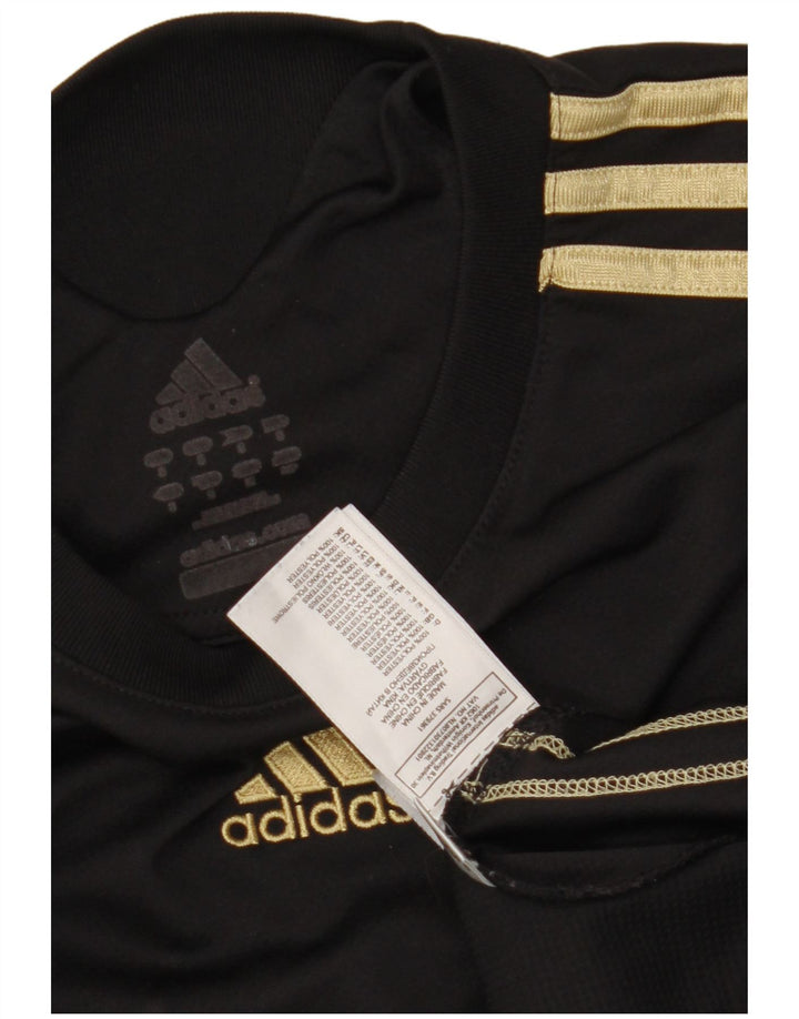 Adidas Mens Abstract Pattern T-Shirt Top Pequeno Poliéster Preto