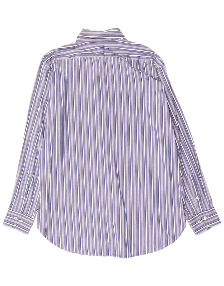 Etro Mens Shirt Size 42 Large Blue Striped Cotton