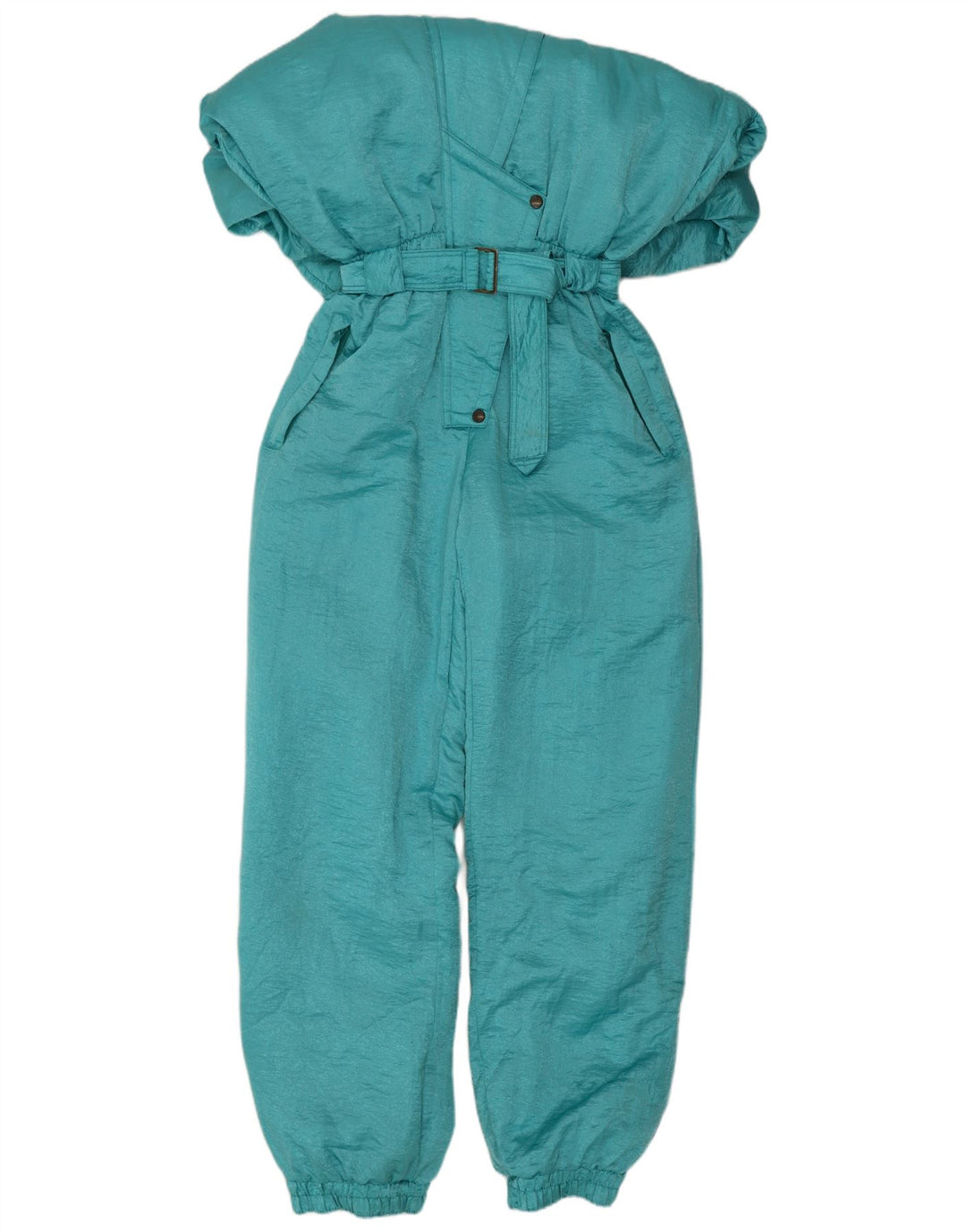 Vintage Womens Ski Jumpsuit IT 44 Medium  Turquoise Polyamide Retro