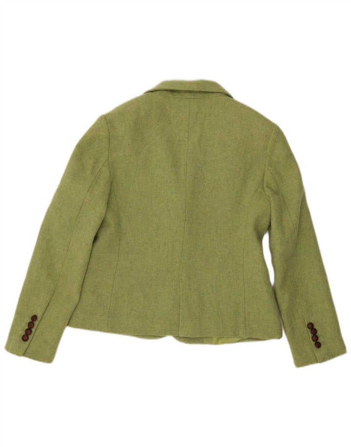 ANDREA MARE Womens 3 Button Blazer Jacket IT 42 Medium Green Wool