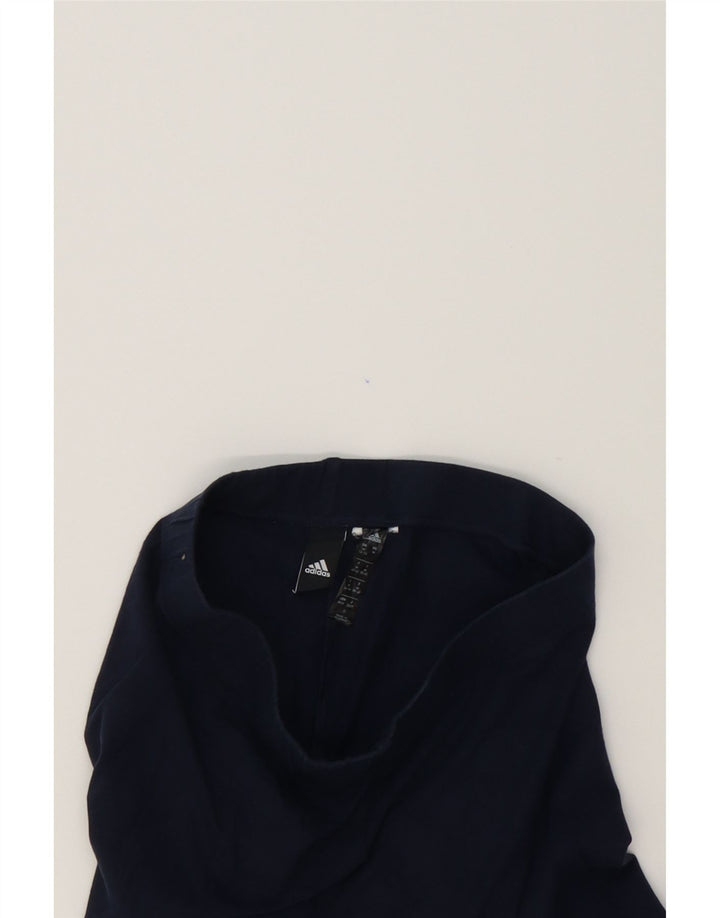ADIDAS Womens Leggings UK 12/14 Medium Navy Blue Vintage Adidas and Second-Hand Adidas from Messina Hembry 