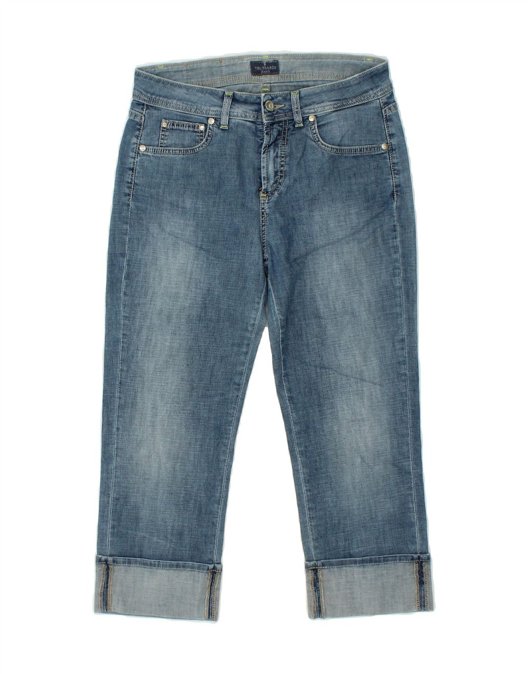 TRUSSARDI Womens Capri Jeans W28 L22 Blue Cotton Vintage Trussardi and Second-Hand Trussardi from Messina Hembry 