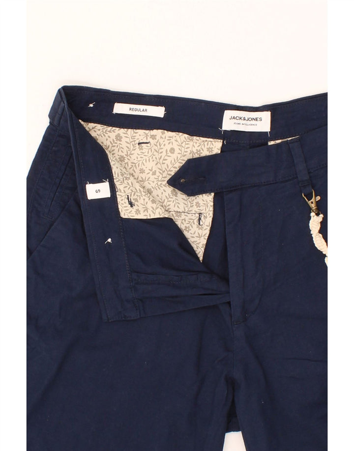 JACK & JONES Mens Regular Chino Shorts Small W30  Navy Blue Cotton Vintage Jack & Jones and Second-Hand Jack & Jones from Messina Hembry 
