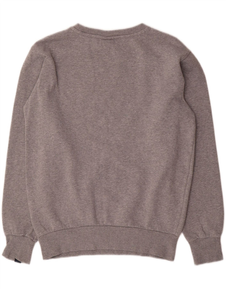 Felpa oversize con grafica da donna Ellesse, maglione UK 8, piccolo cotone grigio